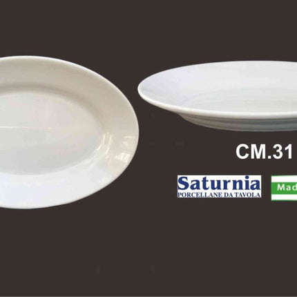 Vassoio Ovale Tivoli Cm.31 Porcellana Bianco-8003342100010