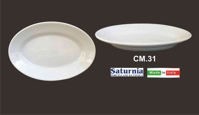 Vassoio Ovale Tivoli Cm.31 Porcellana Bianco-8003342100010