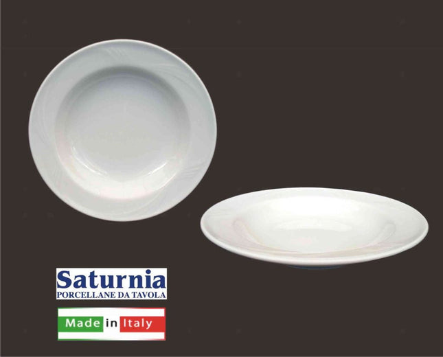 Piatto Caprera Fondo Cm.23 Bianco Saturnia