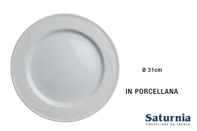 Piatto Caprera Portata Cm.31 Bianco Saturnia