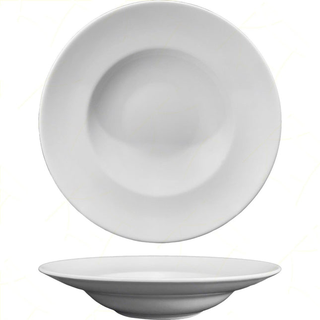 Piatto Fondo Rotondo 27 cm Porcellana Liscio Bianco Pasta Bowl per Primi Piatti, Resistente, Lavabile in Lavastoviglie, Idoneo per Microonde, Made in Italy - Tutto Tutto Meno Meno