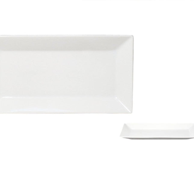 VASSOIO PORCELLANA RETTANGOLARE CM.34X18X2,5h KIMI LINE BIANCO - Tutto Tutto Meno Meno
