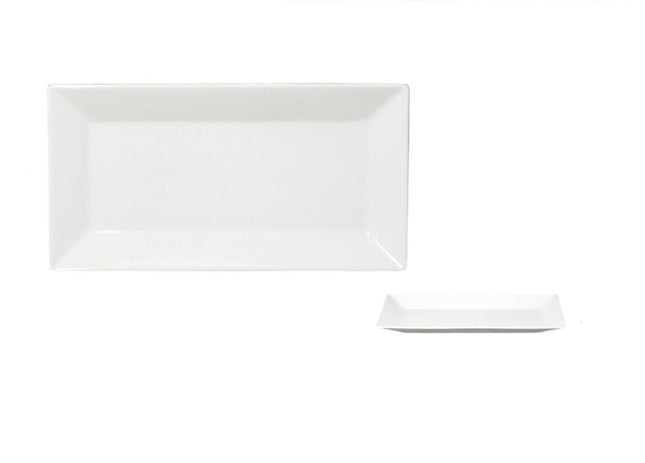Vassoio Porcellana Rettangolare Cm.34X18X2,5H Kimi Line Bianco Saturnia