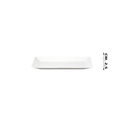 VASSOIO PORCELLANA RETTANGOLARE CM.34X18X2,5h KIMI LINE BIANCO - Tutto Tutto Meno Meno