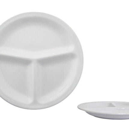 Antipastiera Piatto 3 Scomparti Ø 26 cm in Porcellana Bianco per Antipasti - Tutto Tutto Meno Meno