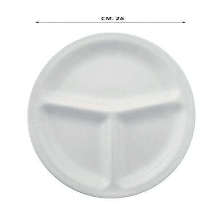 Antipastiera Piatto 3 Scomparti Ø 26 cm in Porcellana Bianco per Antipasti - Tutto Tutto Meno Meno
