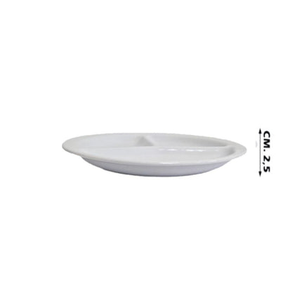 Antipastiera Piatto 3 Scomparti Ø 26 cm in Porcellana Bianco per Antipasti - Tutto Tutto Meno Meno