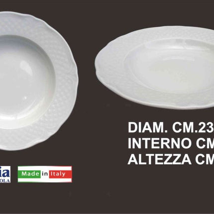 Piatto Malaga Fondo Cm.23 Bianco-8003342017301