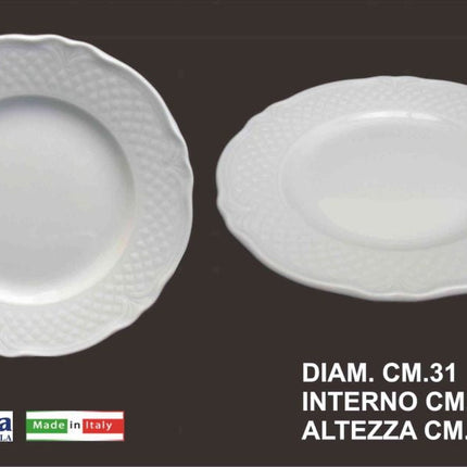 Saturnia Piatto Malaga Portata Piano Frutta Fondo In Ceramica 31 cm Saturnia