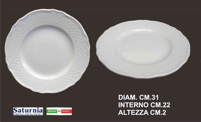 Saturnia Piatto Malaga Portata Piano Frutta Fondo In Ceramica 31 cm Saturnia