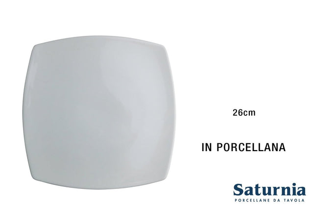Saturnia Piatto Tokio In Porcellana, Forme Quadrato E Rettangolare, Design Elegante E Raffinato Saturnia