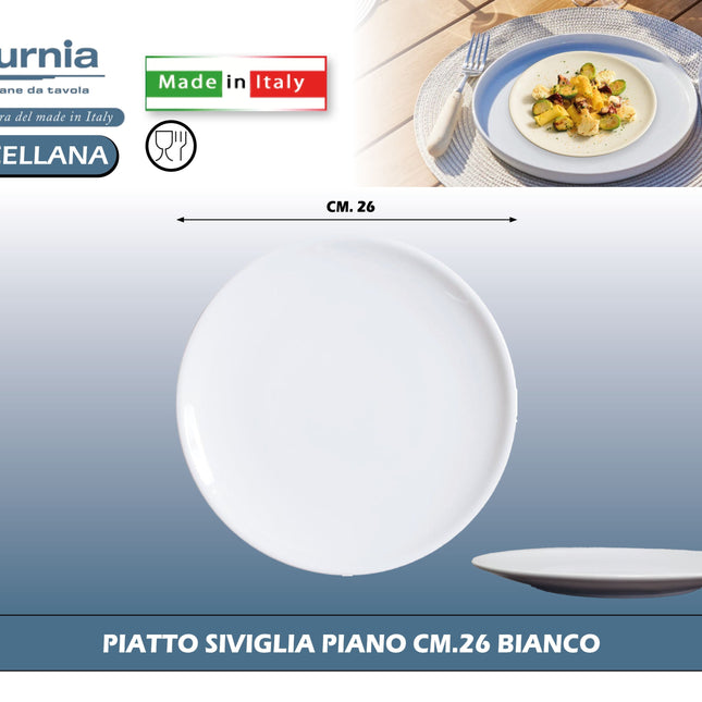Saturnia Piatto Linea Siviglia In Porcellana Elegante E Resistente Per Uso Quotidiano E Servire