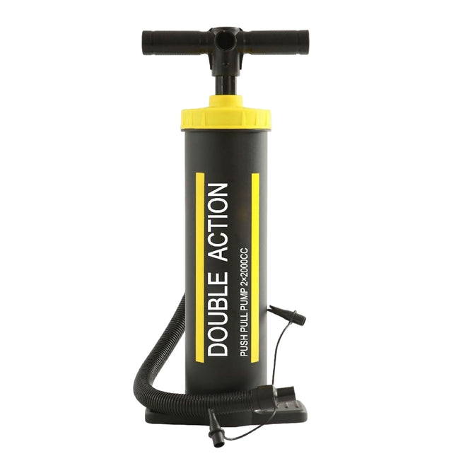 Pompa Bivalente 50 cm – Gonfiatore Doppia Azione con 3 Bocchettoni – Volume 2x2000cc – Per Gonfiabili, Materassi, Piscine, Canoe – Alta Capacità, Rapida ed Efficiente
