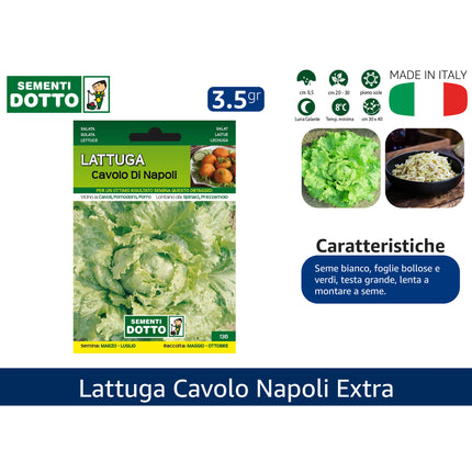 Sementi Dotto Professionali: Semi da Orto Alta Germinazione | Scegli Varietà e Formato Risparmio Lattuga cavolo napoli Sementi Dotto
