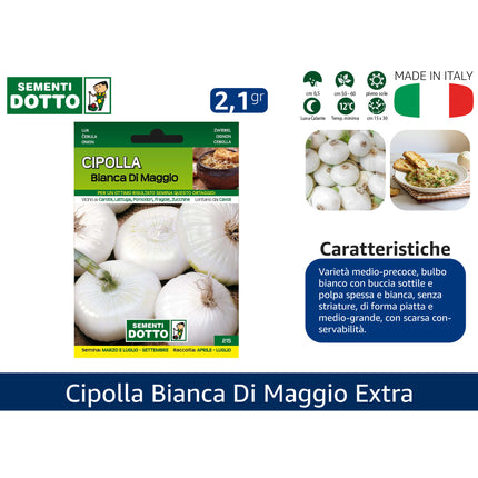 Sementi Dotto Professionali: Semi da Orto Alta Germinazione | Scegli Varietà e Formato Risparmio Cipolla Bianca di Maggio Sementi Dotto
