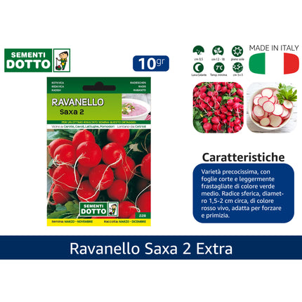 Sementi Dotto Professionali: Semi da Orto Alta Germinazione | Scegli Varietà e Formato Risparmio Ravanello saxa 2 Sementi Dotto