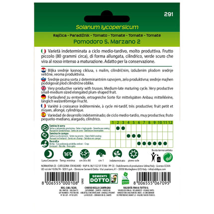 Semi Pomodoro San Marzano 2 - Indeterminato per Passate e Pelati Sementi Dotto