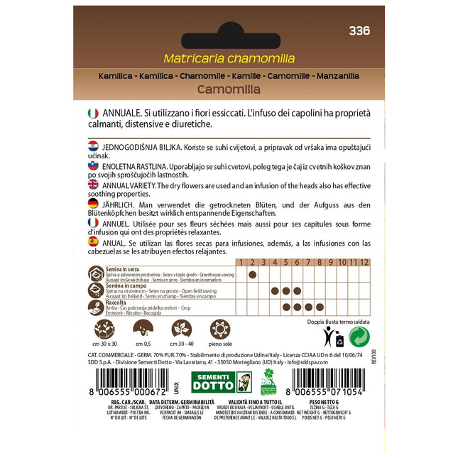 Semi Camomilla Extra Sementi Dotto