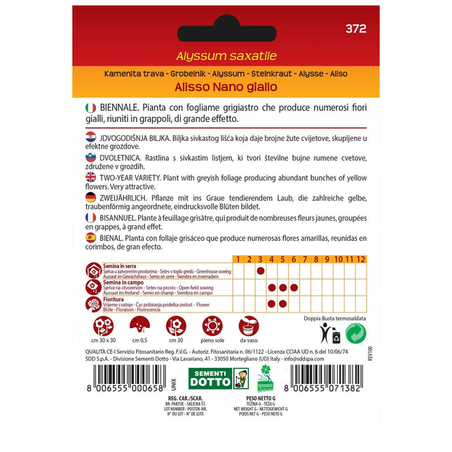 Semi Alisso Nano Giallo Extra Sementi Dotto