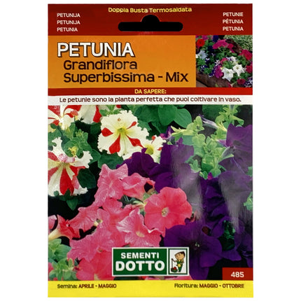 Semi Petunia Grandiflora Superb. Mix Extra Sementi Dotto