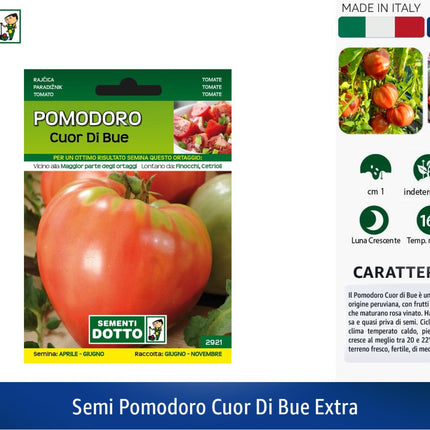 Semi Pomodoro Cuor di Bue Extra 12 Bustine Sementi Dotto
