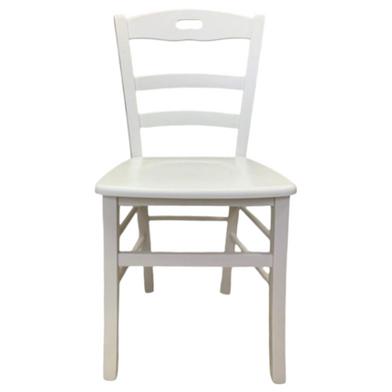 Sedia Lory in Legno Massello Made in Italy - Colori Noce/Ciliegio/Bianco Bianco Giaquinto
