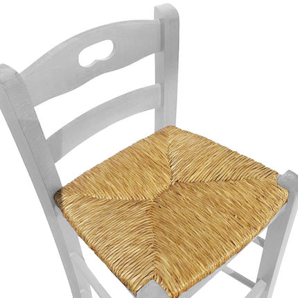 Sgabello in Legno con Seduta in Paglia Artigianale Made in Italy Rustico Bar bancone Altezza Seduta 67.5cm Giaquinto