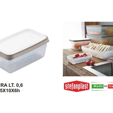 Stefanplast Contenitore Frigo Ciao Fresco Con Coperchio Bianco Tortora In Diverse Capacità Stefanplast