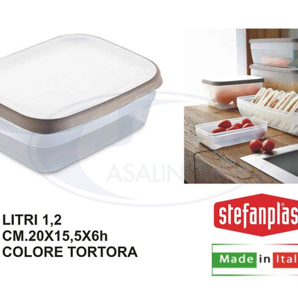 Stefanplast Contenitore Frigo Ciao Fresco Con Coperchio Bianco Tortora In Diverse Capacità Stefanplast