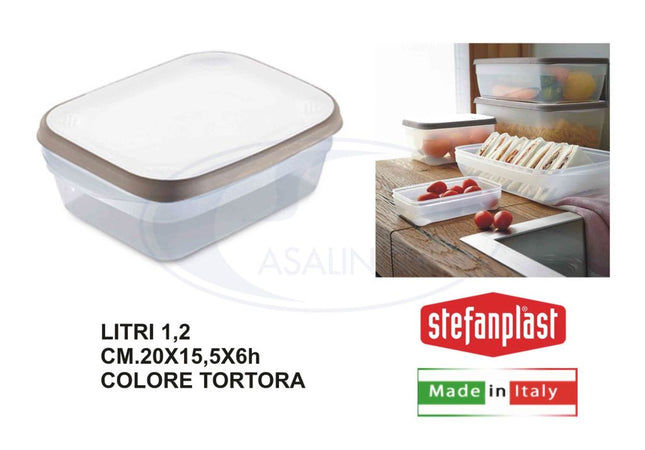 Stefanplast Contenitore Frigo Ciao Fresco Con Coperchio Bianco Tortora In Diverse Capacità Stefanplast