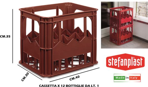 Stefanplast Cassetta 12 Bottiglie 1L 40X30X35H