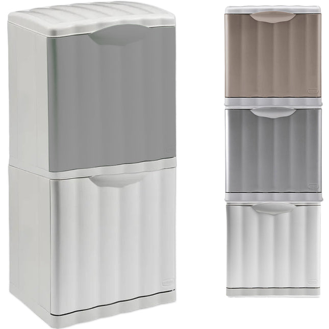Stefanplast Pattumiera Differenziata Modulare Amica Eco Space 20L | Armadio Verticale Salvaspazio ad Apertura Frontale | Secchio Interno Estraibile Componibile Stefanplast