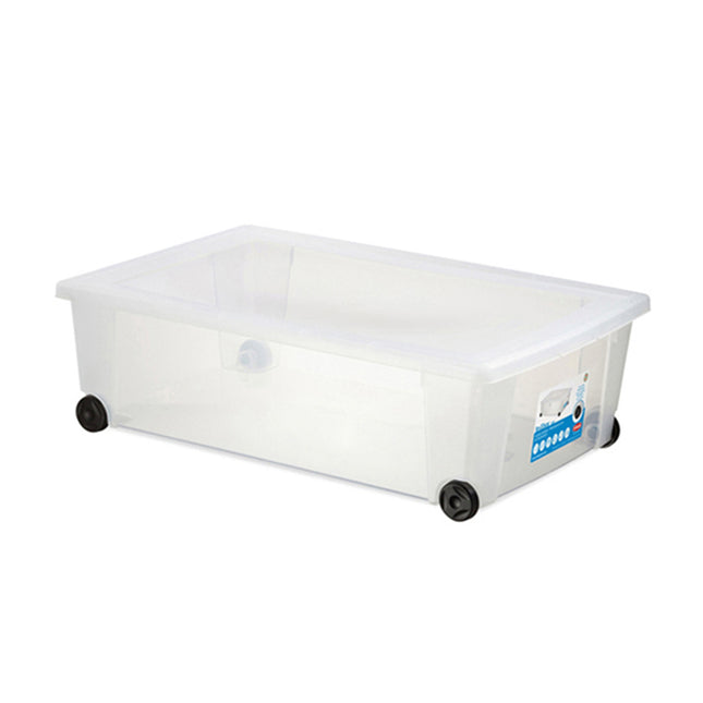 Stefanplast Storage Rollbox Xxl 59X39X18.5H Trasparente Con Ruote