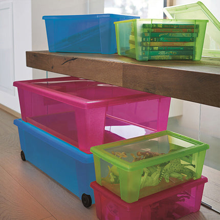 Stefanplast Storage Rollbox Xxl 59X39X18.5H Trasparente Con Ruote