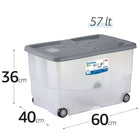 Contenitore Salvaspazio con Ruote Stefanplast Vasco 57L – Box Organizer per Cambio Stagione e Giocattoli Grigio Stefanplast