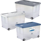 Contenitore Salvaspazio con Ruote Stefanplast Vasco 57L – Box Organizer per Cambio Stagione e Giocattoli Stefanplast