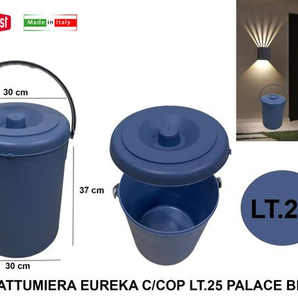 Stefanplast Pattumiera Eureka Con Coperchio In Vari Litraggi E Colori Disponibili