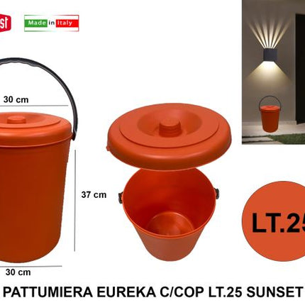 Stefanplast Pattumiera Eureka Con Coperchio In Vari Litraggi E Colori Disponibili