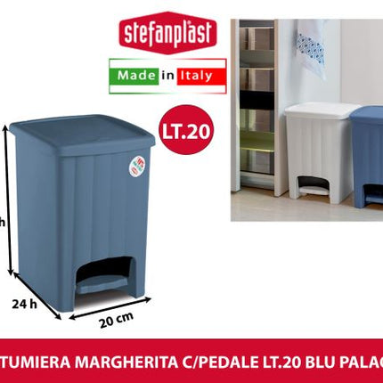 Stefanplast Pattumiera Margherita Con Pedale Lt.20 In Vari Colori Disponibili
