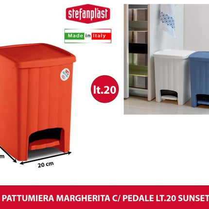 Stefanplast Pattumiera Margherita Con Pedale Lt.20 In Vari Colori Disponibili