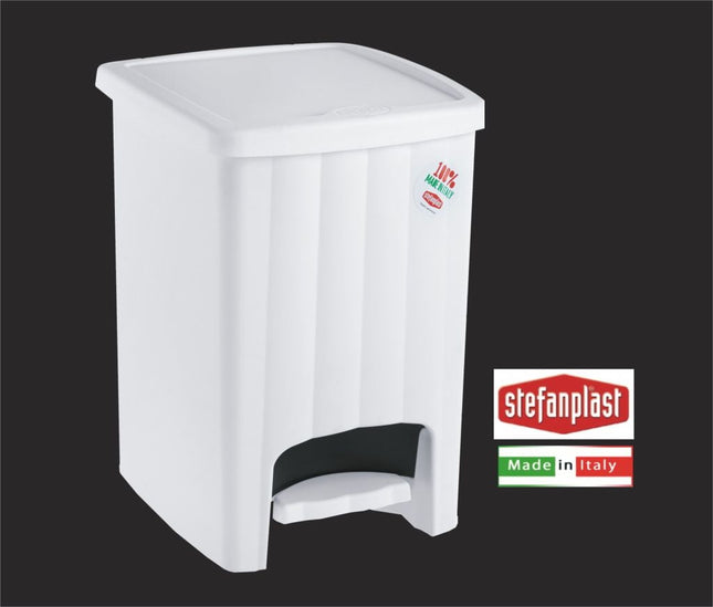 Stefanplast Pattumiera Margherita Con Pedale Lt.20 In Vari Colori Disponibili Bianco Stefanplast
