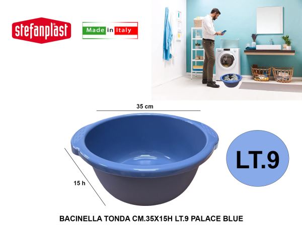 Stefanplast Bacinella Tonda Cm.35X15H Litri 9-14 In Diverse Dimensioni E Colori Palace Blue 9 Litri Stefanplast