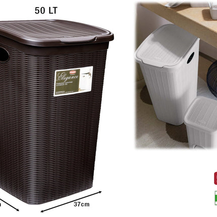 Stefanplast Portabiancheria Elegance Lt.36-50 Design Moderno Per Organizzare La Biancheria Stefanplast