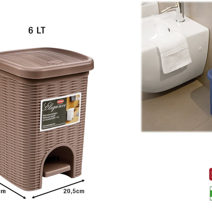 Pattumiera Da Bagno Elegance Lt.6 Tortora Stefanplast-8003507301016