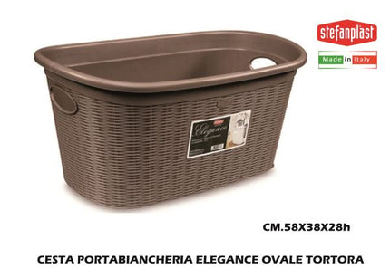 Cesta Portabiancheria Elegance Ovale Tortora-8003507302112