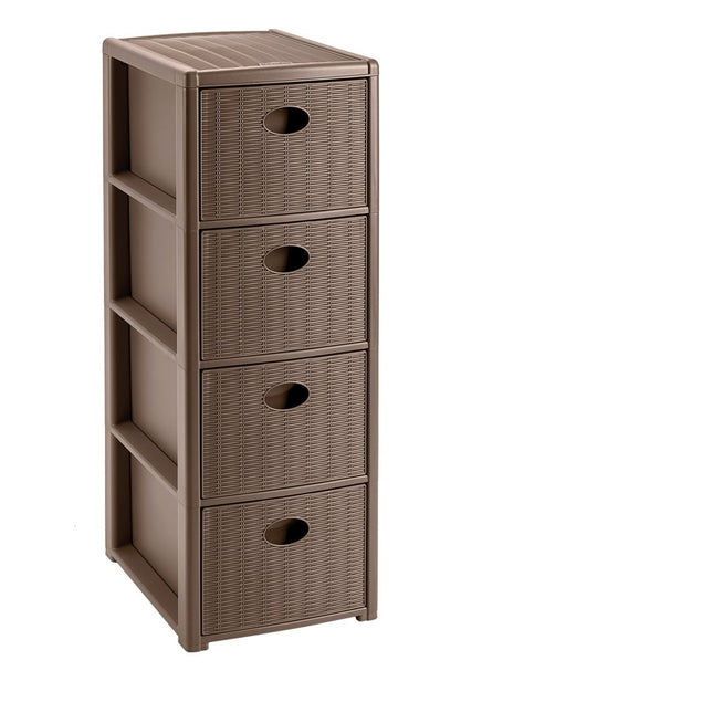 Cassettiera Elegance Slim 4 Cassetti Tortora-8003507303010