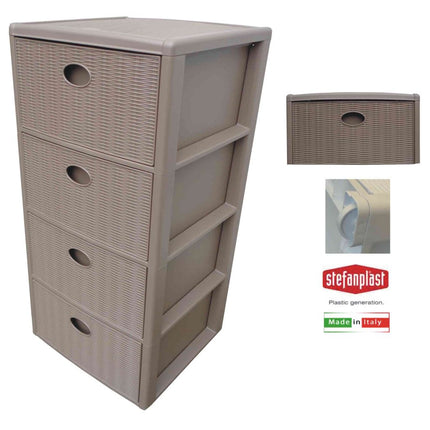 Stefanplast Cassettiera Elegance 3 E 4 Cassetti Design Slim Per Lavanderia E Balcone