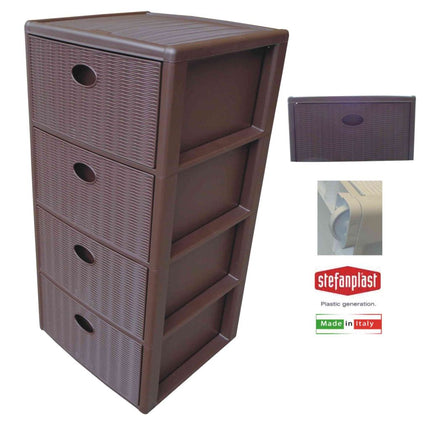 Stefanplast Cassettiera Elegance 3 E 4 Cassetti Design Slim Per Lavanderia E Balcone