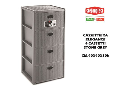 Cassettiera Elegance 4 Cassetti Stone Grey-8003507304185
