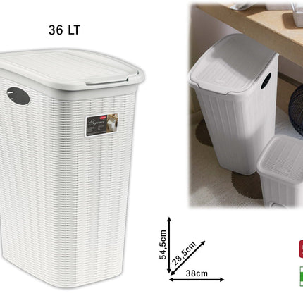 Stefanplast Portabiancheria Elegance Lt.36-50 Design Moderno Per Organizzare La Biancheria Stefanplast